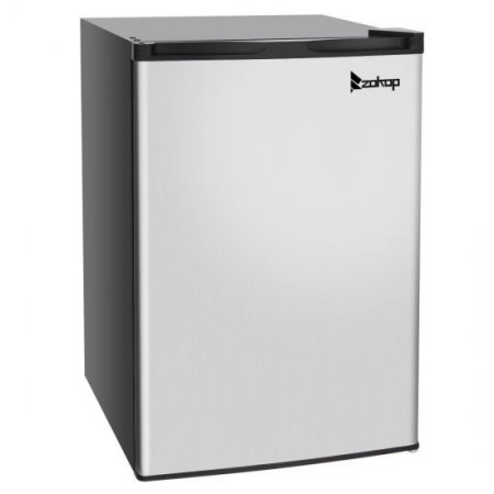 Ktaxon 3.0 Cu ft Stainless Steel Single Door Mini Upright Fridge, Gray