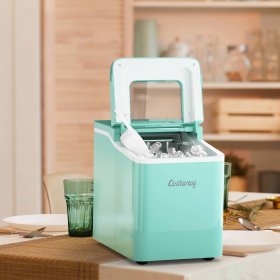 Costway Portable Ice Maker Machine Countertop 26Lbs/24H Self-cleaning w/ Scoop Green