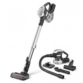 Moosoo Lightweight Stick Vacuum Cleaner 25Kpa Cordless Vacuum for Pet Hair, Carpet, Hard Floor, Black