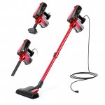 MOOSOO Corded Vacuum Cleaner, 17KPa Strong Suction 4 in 1 Stick Vacuum For Hard Floor & Carpet - D600 Red