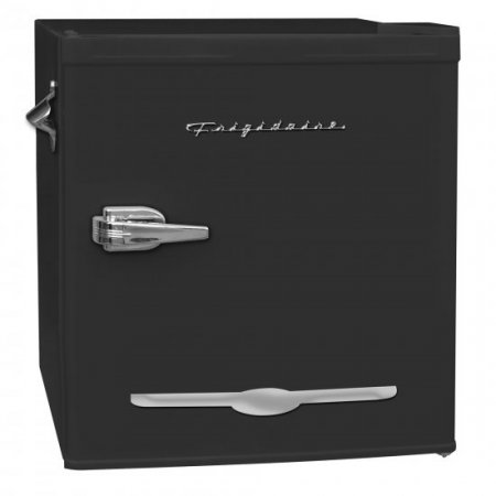 Frigidaire 1.6 Cu. Ft. Retro Compact Refrigerator with Side Bottle Opener EFR176, Black