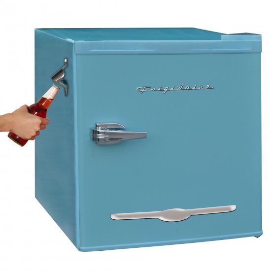 Frigidaire 1.6 Cu. Ft. Retro Compact Refrigerator with Side Bottle Opener EFR176, Blue