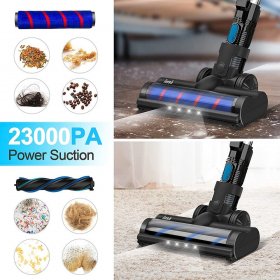 INSE Cordless Vacuum Cleaner with 2 Batteries, Up to 80mins Run-time Rechargeable Stick Vacuum, 23Kpa 250W Powerful Suction Lightweight Handheld Vac for Home Hard Floor Carpet Car Pet Hair