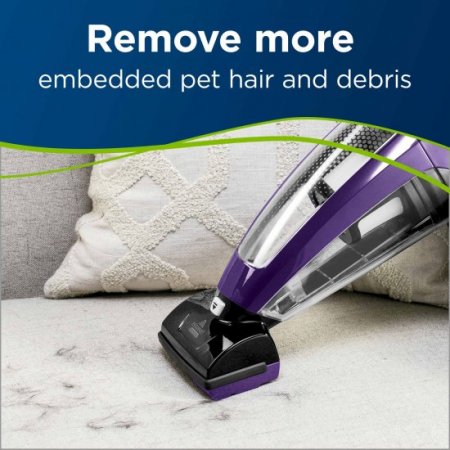 BISSELL Pet Hair Eraser Lithium Ion Cordless Hand Vacuum, Purple, 2390A