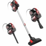 INSE Stick Vacuum Cleaner 18KPA Powerful Suction with 600W Motor, 3 in 1 Handheld Vacuum for Pet Hair Hard Floor Home - Red