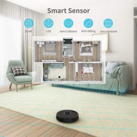 Roborock S5 Robot Vacuum & Mop, Smart Navigating Robotic Vacuum Cleaner W/ 2000Pa Strong Suction, Wi-Fi & Alexa Connectivity