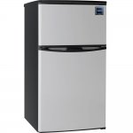 RCA 3.2 Cu. Ft. Two Door Compact Refrigerator with Freezer RFR834, Stainless Steel