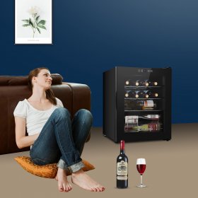 Ktaxon 28 Bottle Wine Cooler Refrigerator Freestanding Compact Wine Fridge with Digital Control