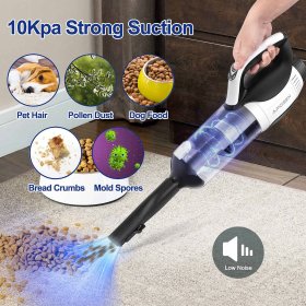 APOSEN Handheld Vacuum with Charging Dock, Cordless Hand Vacuum by Li-ion Battery Portable Vacuum Cleaner, for Pet Hair & Car