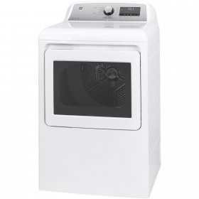 GE GTD84GCSNWS 27" Energy Star Front Load Gas Dryer with 7.4 cu. ft. Capacity 13 Cycles HE Sensor Dry and WiFi Connect in White