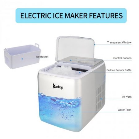 Ktaxon Portable Countertop Ice Maker Machine 44lbs/24h Self-Clean Function