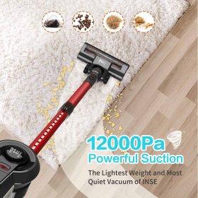 INSE N6 Cordless Vacuum, 12KPa Powerful Vacuum Cleaner with 160W Motor, 4-in-1 Stick Vacuum, Rechargeable Handheld Vacuum Cleaner for Home Hard Floor Carpet Pet Hair