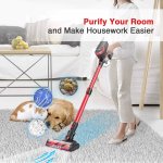 Moosoo K17 Cordless Vacuum 2 in 1 Stick Vacuum Cleaner for Hard Floors Carpet - More Accessories