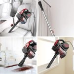 INSE Stick Vacuum Cleaner 18KPA Powerful Suction with 600W Motor, 3 in 1 Handheld Vacuum for Pet Hair Hard Floor Home - Red