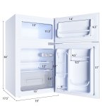 Costway Stainless Steel Refrigerator Small Freezer Cooler Fridge Compact 3.2 cu ft. Unit