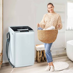 Costway Portable Full Automatic Laundry Washing Machine 8.8lbs Spin Washer with Drain Pump