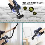 Aposen 4 in 1 Stick Vacuum Cleaner, Cordless Vacuum with Flexible LED Brush Head, 24Kpa Power Suction, Rich Accessories, Blue