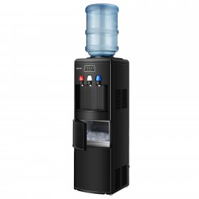Costway Top Loading Water Dispenser Built-In Ice Maker Machine Black