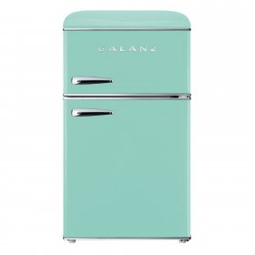 Galanz GLR31TGNER 3.1 Cu. Ft. Retro Compact Refrigerator True Top Freezer, Green