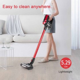 MOOSOO Cordless Vacuum Cleaner Powerful Stick Vacuum with Soft Roller for Pet Hair Carpet Hard Floor
