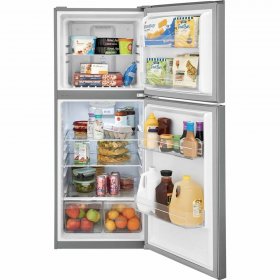 Frigidaire FFET1022UV 24" Top Freezer Refrigerator with 10.1 cu. ft. Capacity, Store-More Humidity-Controlled Crisper Drawers, Frost-Free and Ready-Select Electronic Temperature Controls, in Stainless