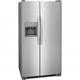 Frigidaire FFSS2615TS 36 Side-by-Side Refrigerator W/ 25.5 cu. ft. Capacity LED Lighting External Ice & Water Dispenser 2 Store-More Glass Shelves 2 Wire Freezer Shelves & Automatic Ice Maker in Stai