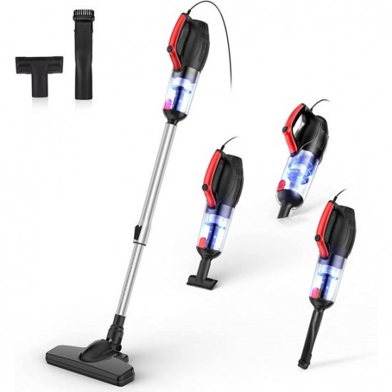 APOSEN Stick Vacuum, 16000PA Powerful Suction 4 in 1 Lightweight Corded Vacuum Cleaner for Hard Floor & Pet Hair