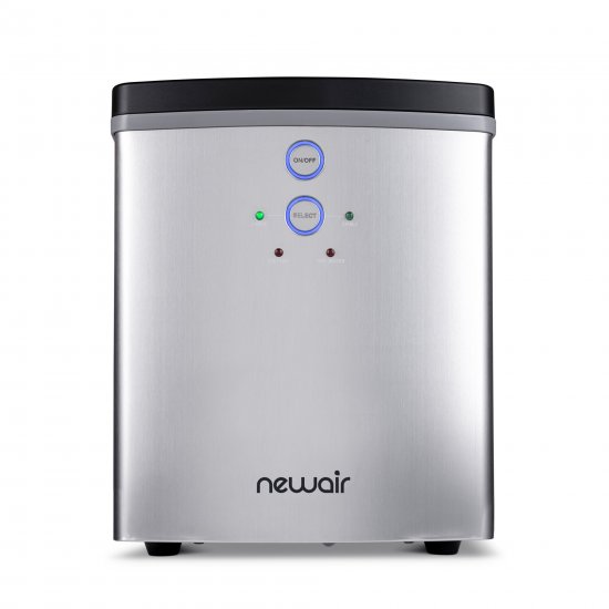 NewAir Portable Ice Maker 33 lb Daily Icemaker, 2 Ice Bullet Sizes, Perfect Machine for Countertops, NIM033SS00 Stainless Silver