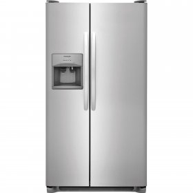 Frigidaire FFSS2615TS 36 Side-by-Side Refrigerator W/ 25.5 cu. ft. Capacity LED Lighting External Ice & Water Dispenser 2 Store-More Glass Shelves 2 Wire Freezer Shelves & Automatic Ice Maker in Stai