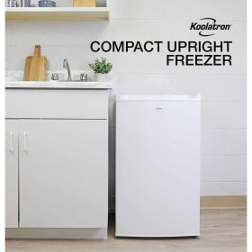 Koolatron KTUF88 3.1 Cubic Foot (88 Liters) Upright Freezer with Adjustable Thermostat