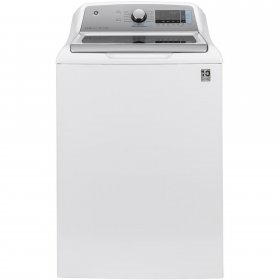 GE GTW845CSNWS 27 inch ; Top Load Washer with 5 cu. ft. Capacity; 10 Cycles; Dual-Action Agitator; WiFi Connect; SmartDispense Technology and 800 RPM in White