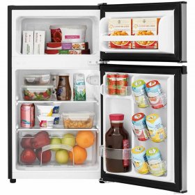 Frigidaire FFPS3133UM 19 Compact Refrigerator with 3.1 cu. ft. Capacity Clear Crisper Drawer Full Width Freezer and Can Holders in Silver Mist