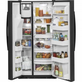 GE Appliances GSS23GGKBB 33 Inch Freestanding Side by Side Refrigerator Black
