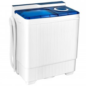 Costway 26 lbs. Portable Semi-automatic Washing Machine with Built-in Drain Pump, Blue