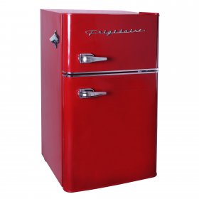 Frigidaire Retro 3.2 Cu ft Two Door Compact Refrigerator with Freezer, Red