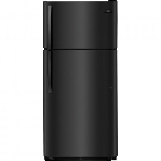 Frigidaire FFTR1821TB 30\" Top Freezer Refrigerator with 18 cu. ft. Total Capacity, 2 Full Width Glass SpaceWise Refrigerator Shelves, 1 Full Width Wire Freezer Shelf, and Reversible Door, in Black