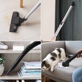 MOOSOO Bagless Canister Vacuum, Grey, Easy Clean for Hard Floor or Carpet